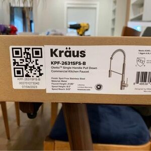 Oletto Single Handle Pull Down Kitchen Faucet - Stainless Steel